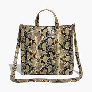 NEW Madewell Zip-Top Transport Crossbody purse: Snake Embossed Edition